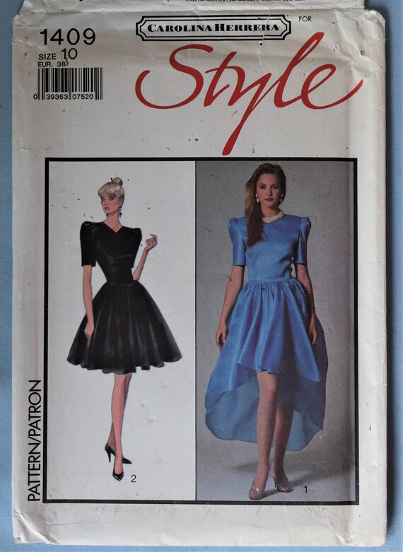 Style 1409 Pattern. Carolina Herrera Evening Dress Pattern. Couture Special Occasion  Gown Pattern. SZ 10 Uncut - Etsy