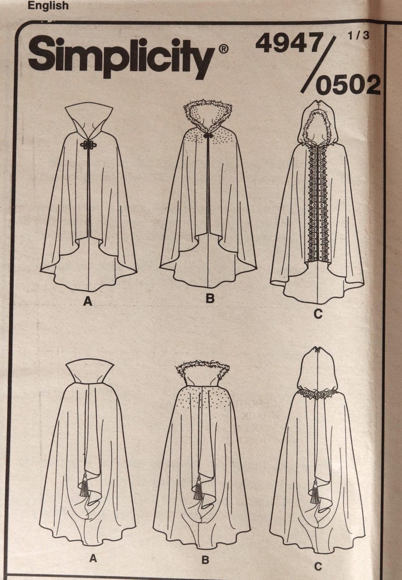 Simplicity 4947. Misses Cape Pattern. Retro 1920's Lined Fashion Capes ...