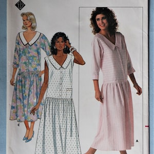May include: Butterick sewing pattern 4813 featuring three dress designs. The dresses have a collared neckline, button-down front, and a gathered skirt. The pattern includes sizes 6-8-10. The text "EILEEN WEST" is also visible.