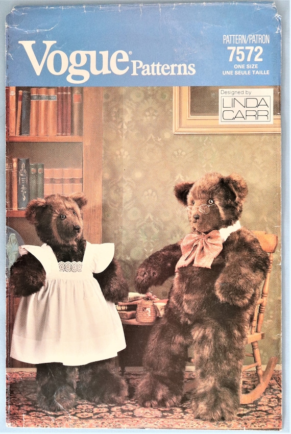 Vogue 7572. Stuffed Bears With Clothes Pattern. Linda Carr Papa