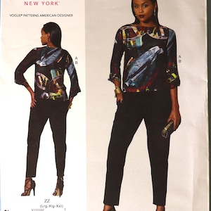 Vogue 1522.  Women&#39;s top and pants pattern.  Isaac Mizrahi loose fit top and pull on pants pattern.  SZ L-XXL.  Uncut