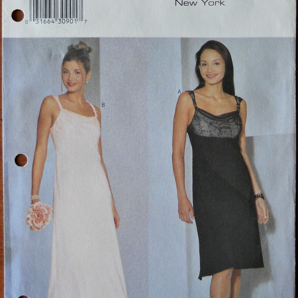 Butterick 6392.  Misses dress pattern. Bias cut slip dress pattern.  Bridesmaid dress.  Prom dress. Cocktail dress.   SZ 12-16 Uncut