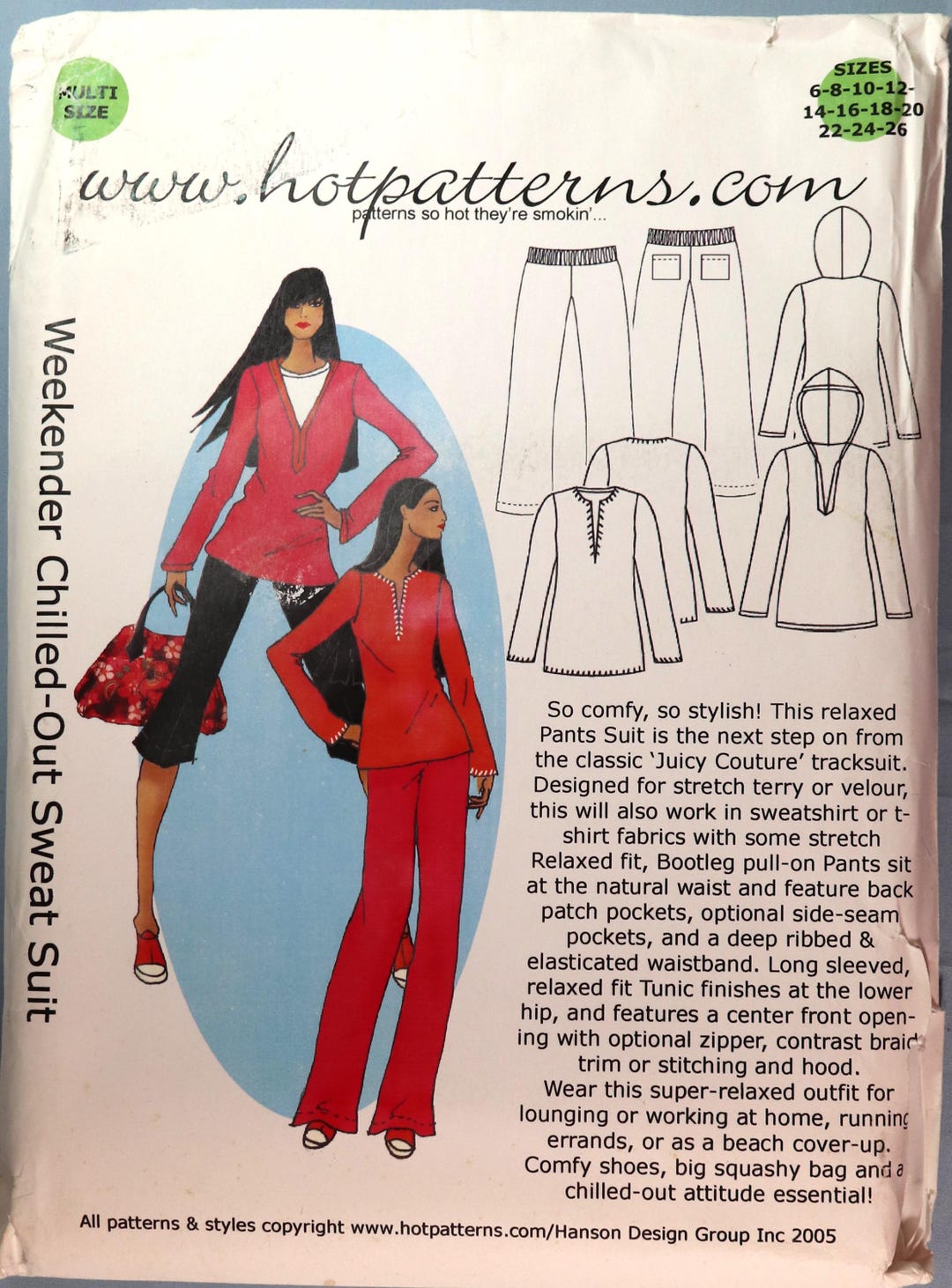 Hot Patterns Weekender Chilled Out Sweat Suit Pattern. Jogging Suit ...