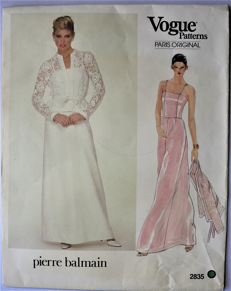 Vogue 2835 Bridal Gown Pattern Vintage 1980s Pierre Balmain Etsy