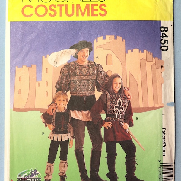 McCall's 8450.  Men's or child's Medieval costumes pattern.  Zootera Medieval or Renaissance costumes pattern.