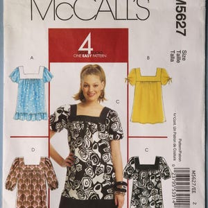 McCall&#39;s 5627.  Tunic pattern.  Misses or women&#39;s Loose fit smock tunic pattern.    SZ 6-14 or SZ 14-20.  Uncut