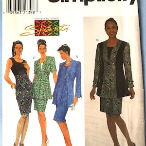 May include: Simplicity sewing pattern featuring designs by Shanti. The pattern includes illustrations of women's suits and dresses in various styles. The cover displays the number 8057 and the Simplicity logo.