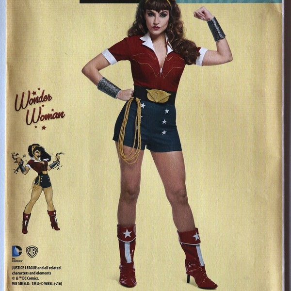 Simplicity 8196.  Wonder Woman costume pattern.   DC Comics Bombshell Wonder Woman pattern. SZ 6-14 Uncut