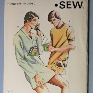 Kwik Sew 631.  Nightshirt pattern.  Vintage 70&#39;s men&#39;s knit nightshirt pattern. Unisex nightshirt pattern. SZ S-XL.  Uncut.
