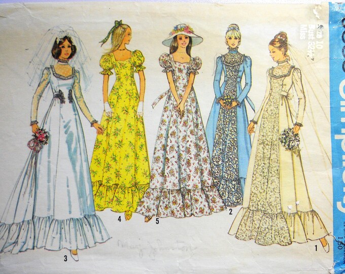 Patron De Robe Simplicity 6888 Vintage - Robe De Mariée Et Demoiselles - Taille 12 - Occasion