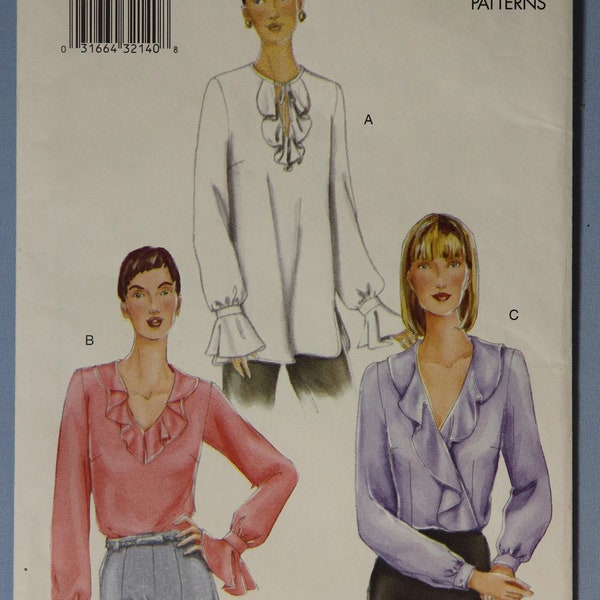 Vogue 7316.  Misses blouse pattern.  Ruffled poet blouse pattern.   Tunic blouse pattern.  SZ 6-10.  Uncut