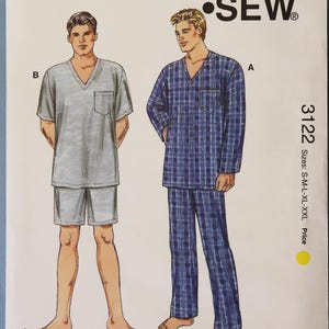 Mens Big and Tall Pajama Pattern Etsy