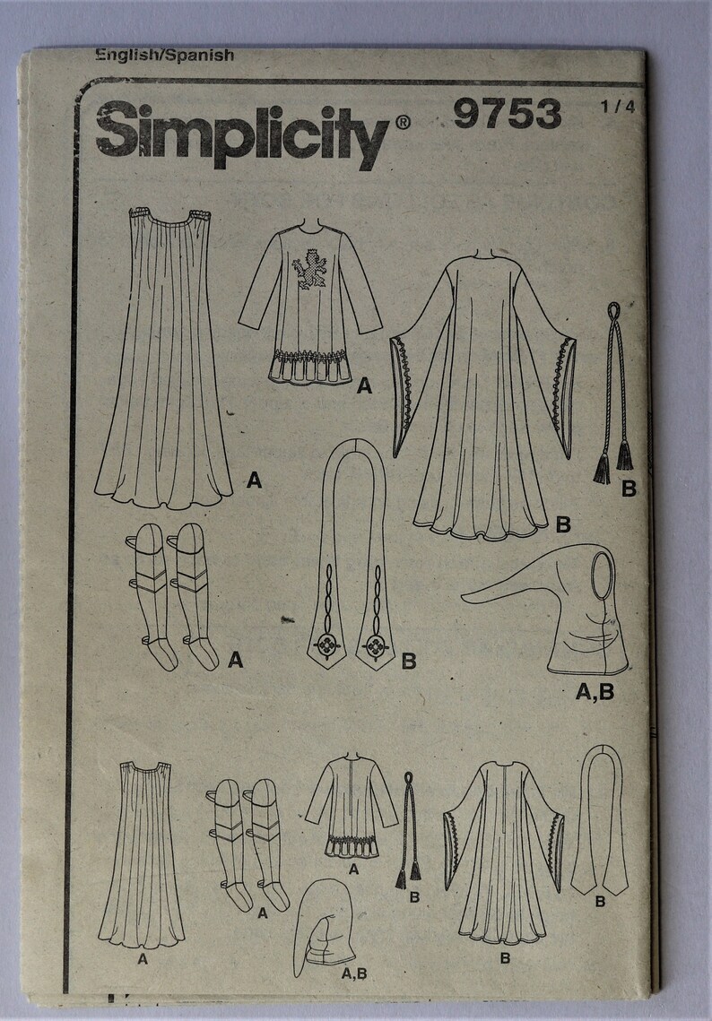 Simplicity 9753 Merlin wizard costume Wizard costume pattern Men/'s Medieval King costume pattern SZ L Uncut XL King Arthur pattern