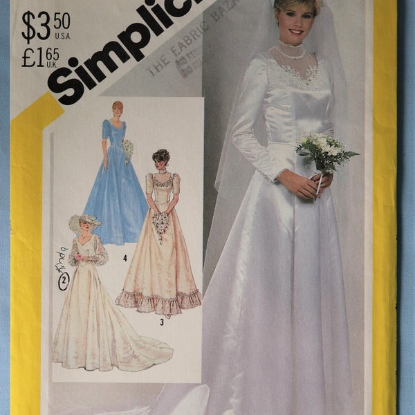 Simplicity 5440.  Bridal gown pattern.  Vintage 1982 prairie bridal gown, bridesmaid pattern.  Modest bridal gown pattern. SZ 16  Uncut