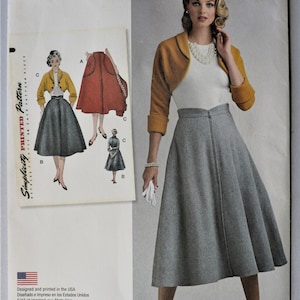 Simplicity 8250.  Misses jacket and skirt pattern.  Retro 1950's circle skirt and bolero jacket pattern.  SZ 6-14. Uncut