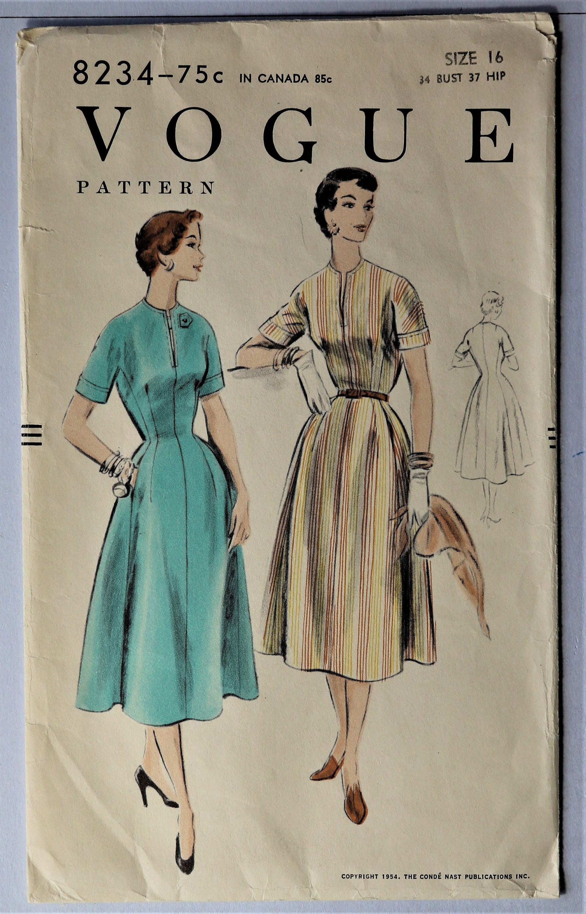 green emerald velvet dress Simplicity 1954: 1940s Misses Pinafore Dress Vintage Sewing Pattern –  Vintage4me2 main image 1