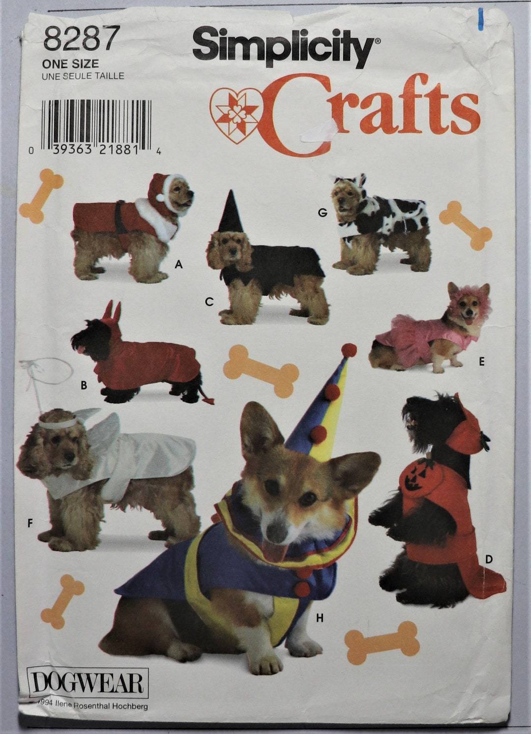 Simplicity 8287. Dog Coats Pattern. Small Dog Costumes Pattern. Dog