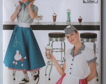 Simplicity Costume Pattern 3847 Ms RETRO 50's Poodle Skirt~Car Hop Outfits CUTE Simplicity Costume Pattern 3847 Ms RETRO 50's Poodle Skirt~Car Hop Outfits CUTE