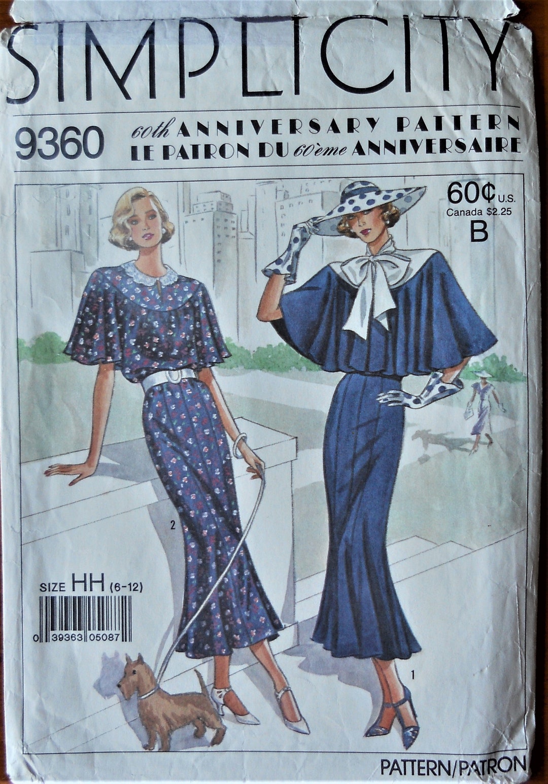 Simplicity 9360. Womens Dress Pattern. Retro 1930s Dress With Capelet ...