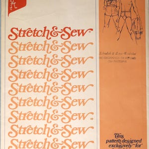 Men's briefs and boxer shorts pattern.  Stretch and Sew 1900.  Vintage 1975 men's underwear briefs and boxers pattern.  Waist 30-42 Uncut