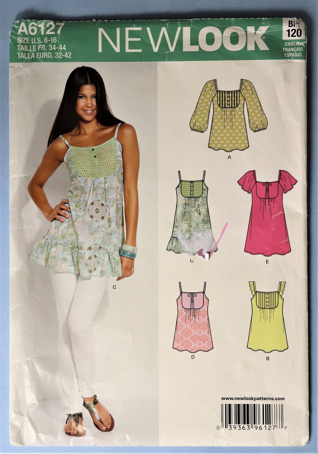 Tops Variations New Look 6127. Misses Tops Pattern. Camisole Tops, Loose Fit Top With ...