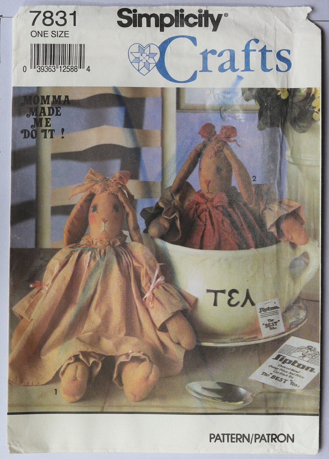 Simplicity Rabbit Patterns Simplicity 7831. Stuffed Bunnies Pattern. Fabric Bunnies and Clothes ...