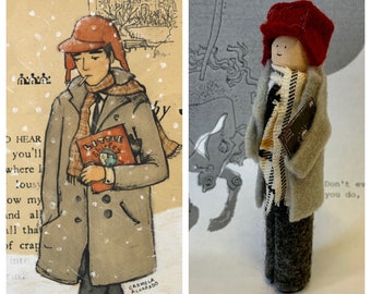 Holden Caulfield Clothespin Ornament