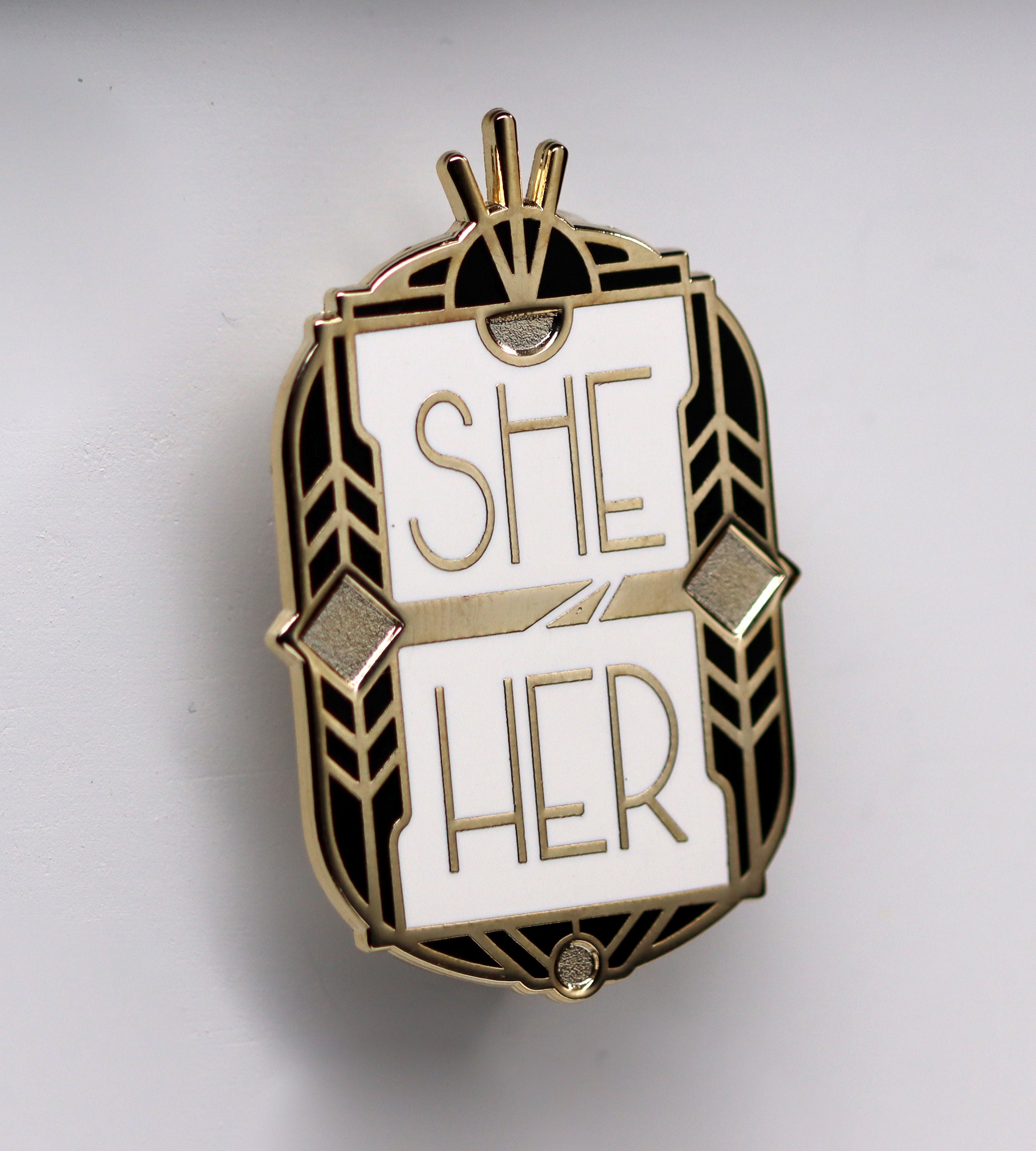 ART DECO PRONOUN Pins Hard Enamel He/him She/her Any/all - Etsy