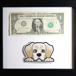 Sticker adorable labrador retriever peeker : mini sticker chien copain passager pour vitres de voiture