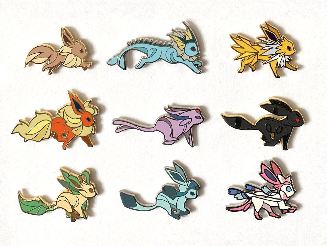 Eevee's Garden - A Floral Eeveelution Enamel Pin Set by EvilsCornerArt —  Kickstarter