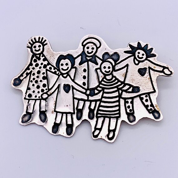 Sterling Silver Save-the-Children Brooch/Pin EFS … - image 1