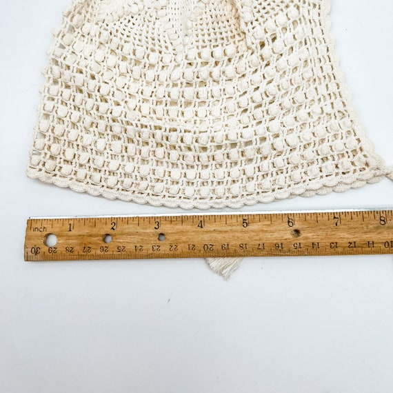 Hand Filet Crocheted Ecru Cotton Baby Bonnet/Hat/… - image 10