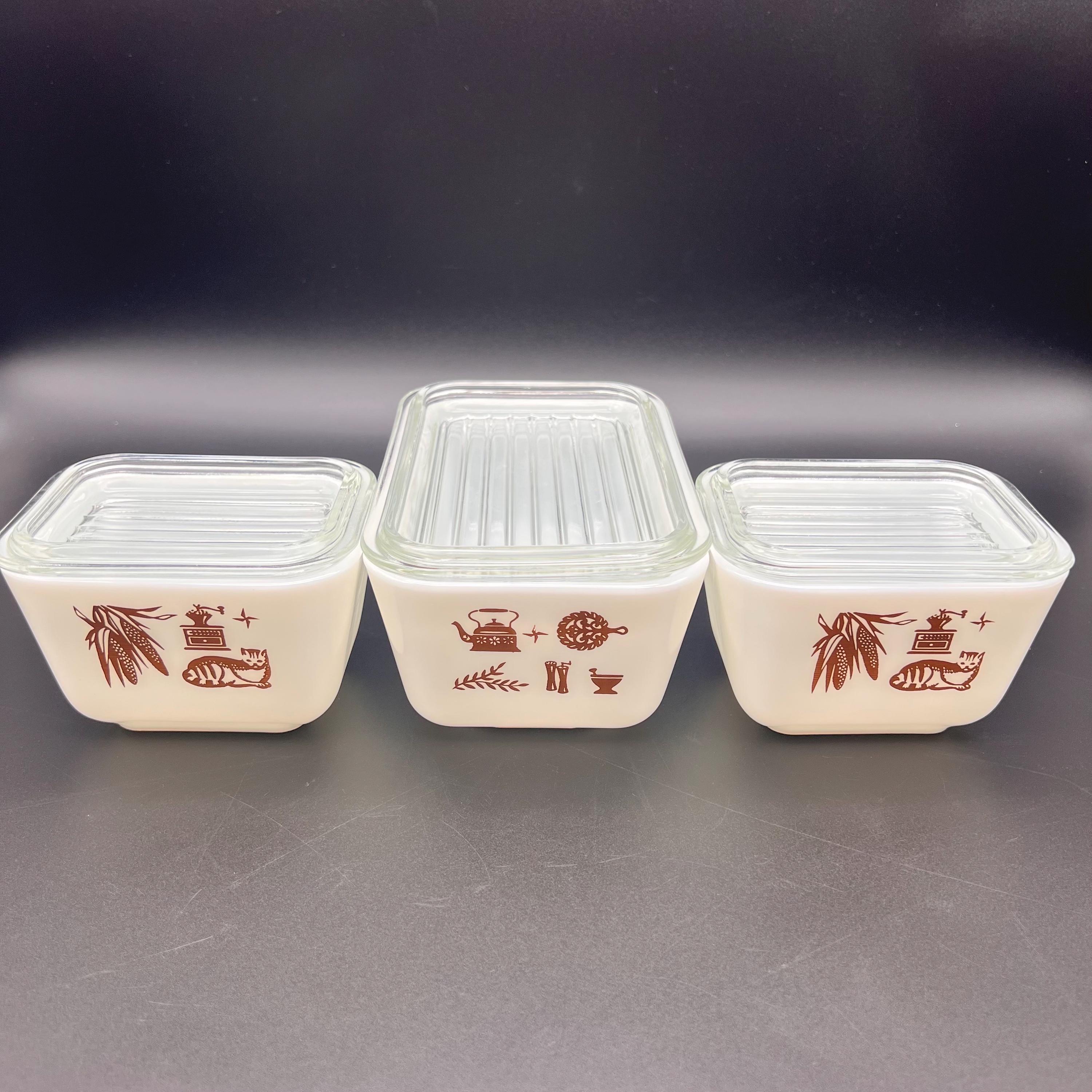 美品☆オールドパイレックス☆リフリジレーターセット☆イエロー 
