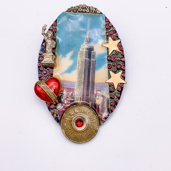 1996 Handcrafted New York City Pin/Statue of Liberty/… Gem