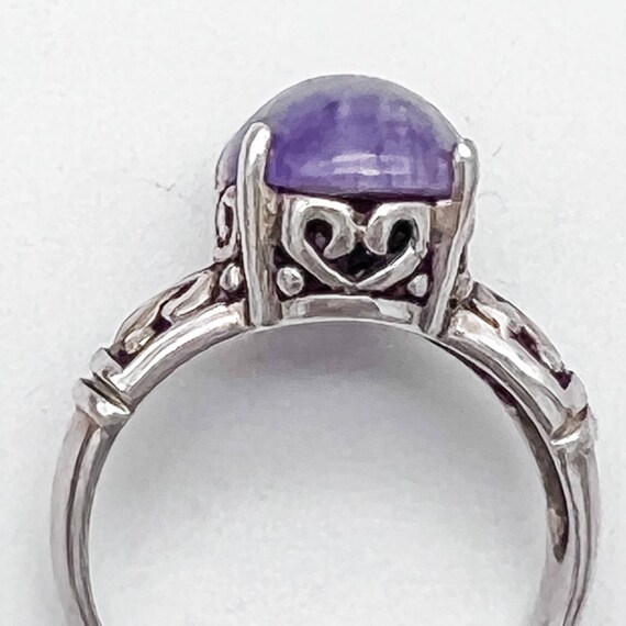 Amethyst Cabochon and Sterling Silver Vintage Rin… - image 6
