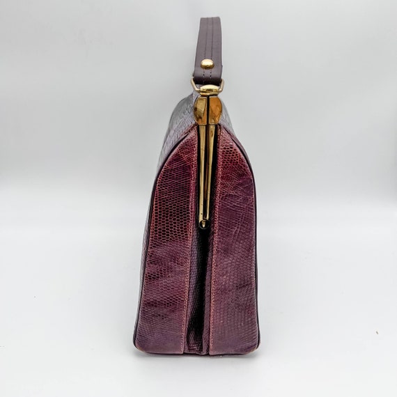 Upcycled 1950s Lesco Brown Alligator Purse - image 3