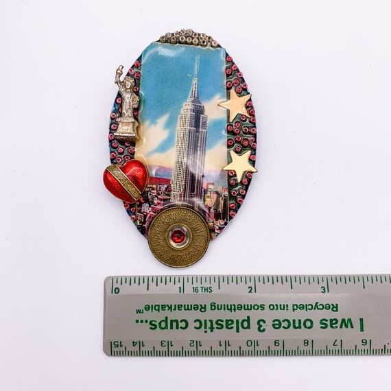1996 Handcrafted New York City Pin/Statue of Liberty/… Gem