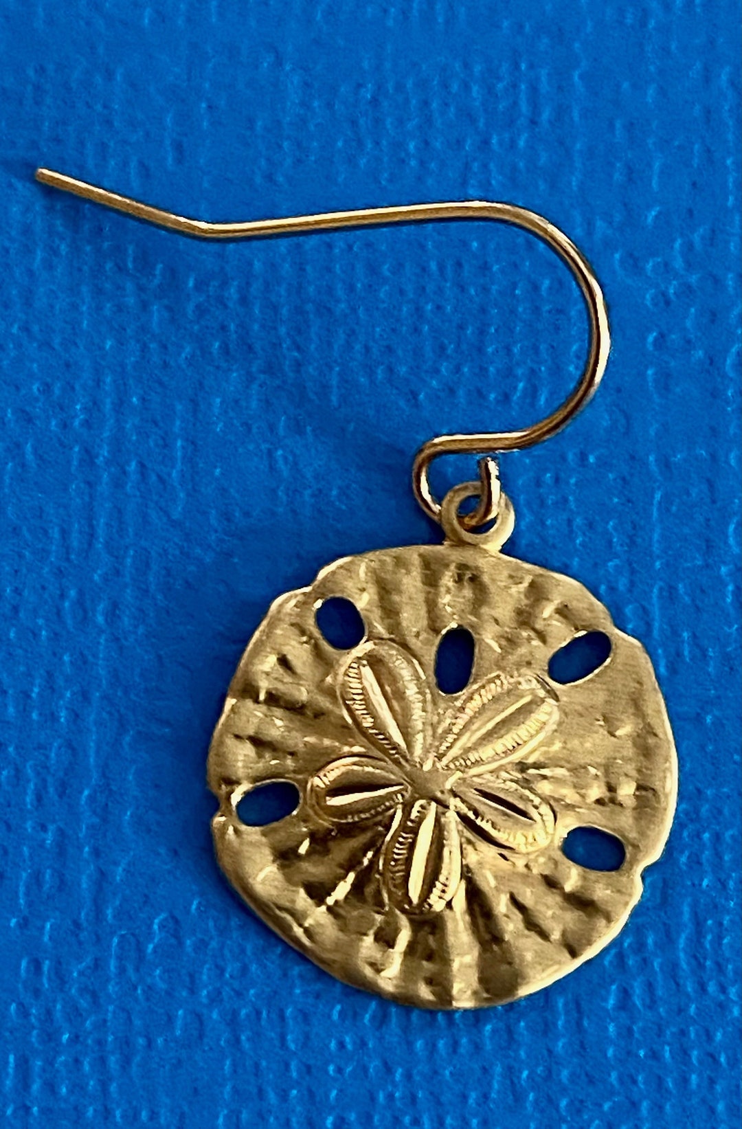 Gold Plated Sand Dollar Earrings Hypoallergenic Etsy
