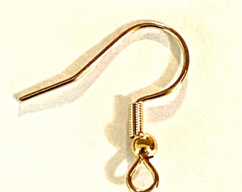 Gold Plated 316 stainless steel French ear hooks 50/100/200