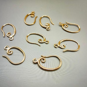 18K Gold plated Ear Hooks Wires 10 pieces earring jewelry supplies