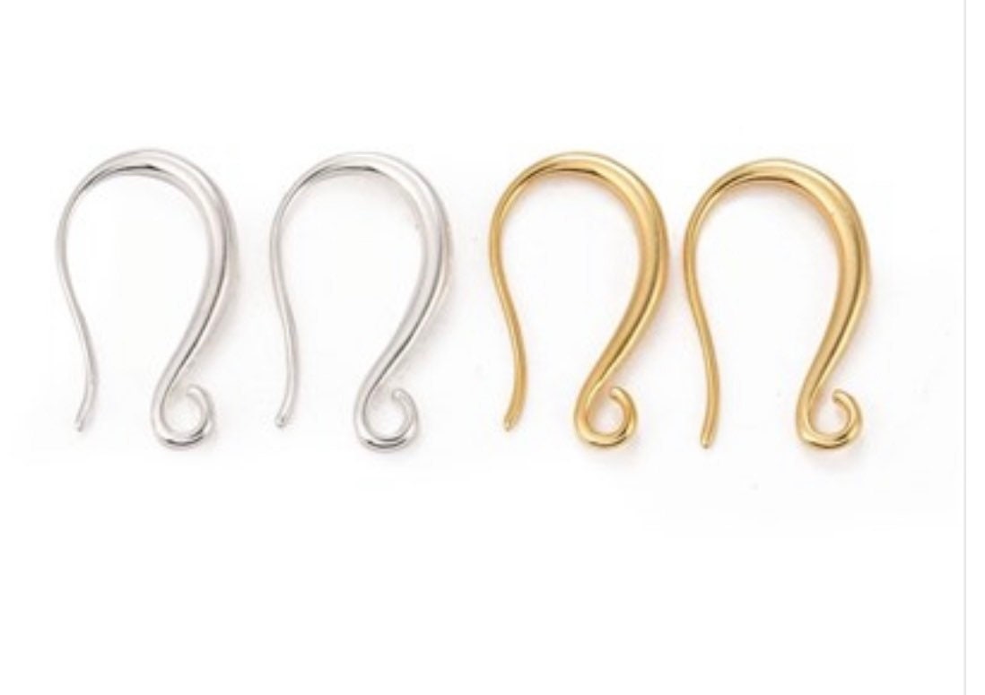 Wholesale SUPERFINDINGS 48Pcs 8 Style Brass Earring Hooks 24K Gold