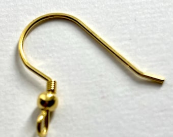 Gold Plated 316 Stainless Steel Front facing French Ear Hooks 50/100/200