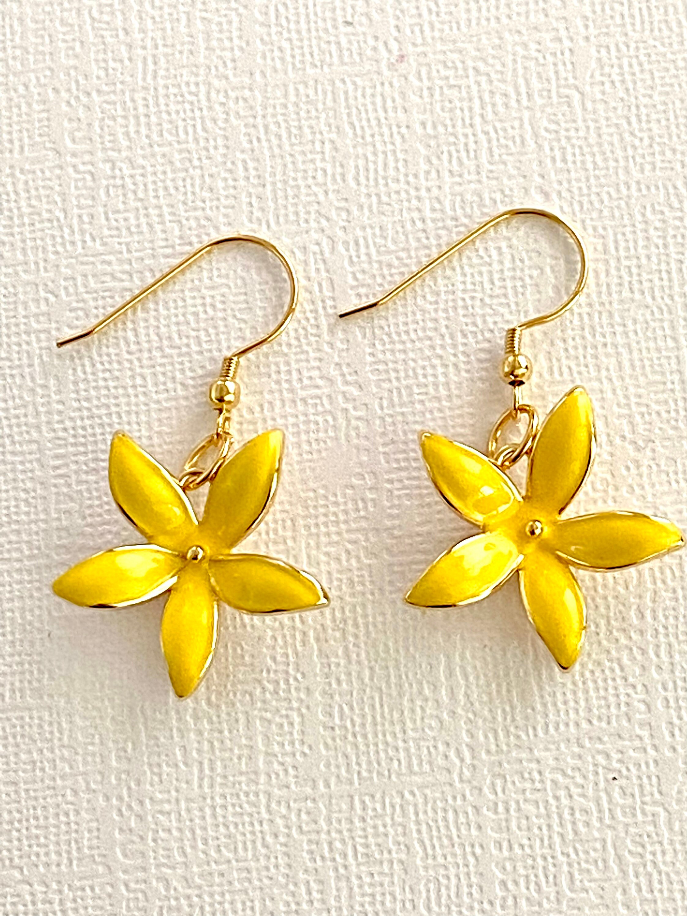 Yellow Flowers Earrings Two Variations. Hypoallergenic - Etsy