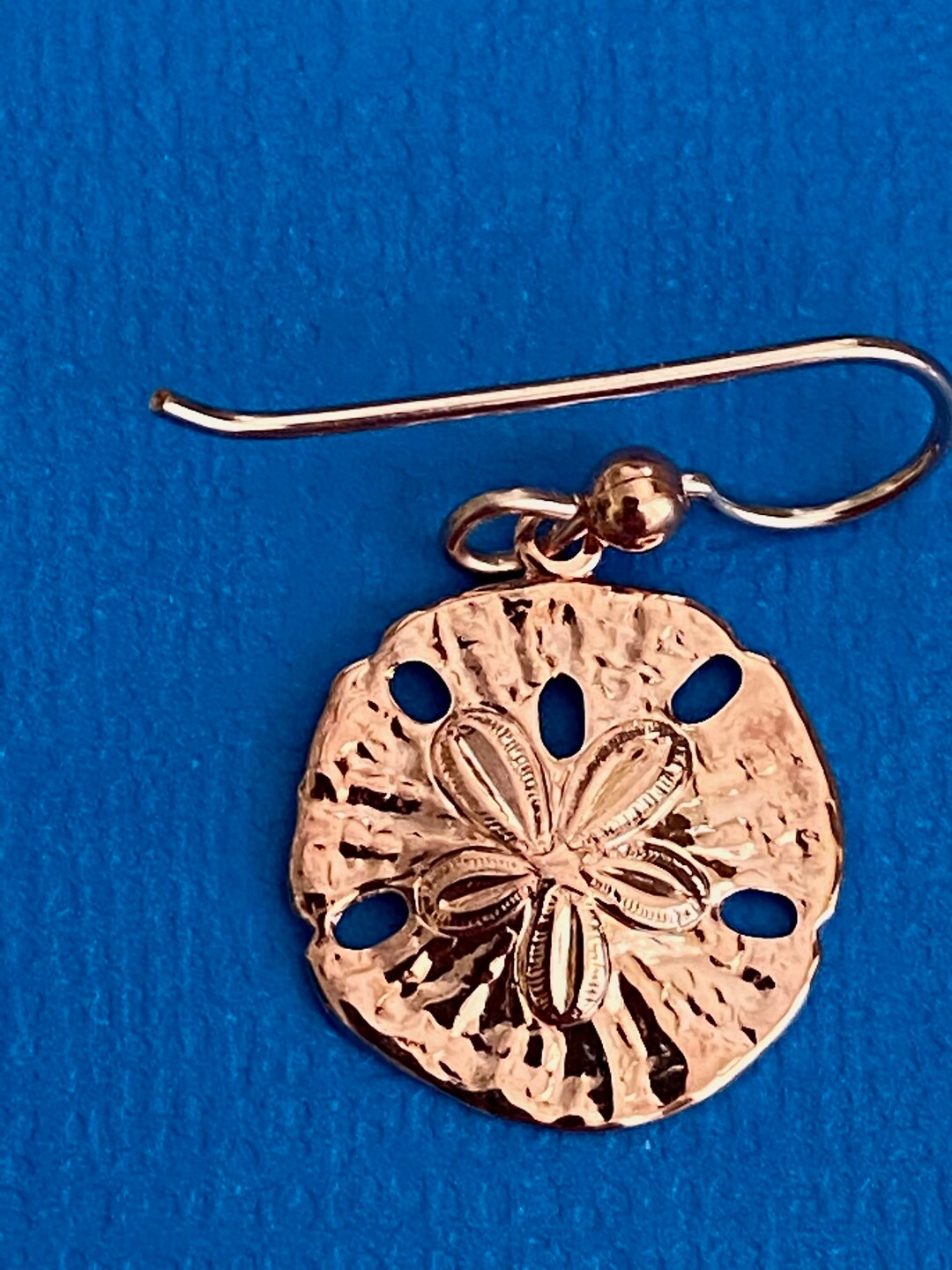 Rose Gold Plated Sand Dollar Earrings Etsy
