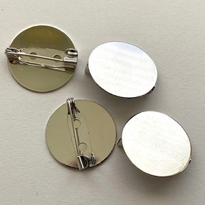 flat back blank 20mm pin brooch 10 PCS