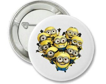 2.25 Inch Pin Back Button - Minions, - FREE SHIPPING