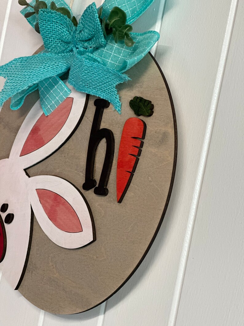 Easter Door Hanger Bunny Door Hanger Hi Door Hanger Easter Etsy