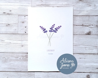 Lavender Print | Lavandula | Wildflower | Botanical Illustration | Digital Art Print