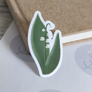 Autocollant muguet | Illustration de fleur | Autocollant découpé Muguet | Alison Jane Designs