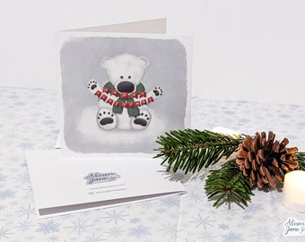 de Noël d'ours polaire de Noël | de voeux d'illustration d'ours blanc | Alison Jane Designs